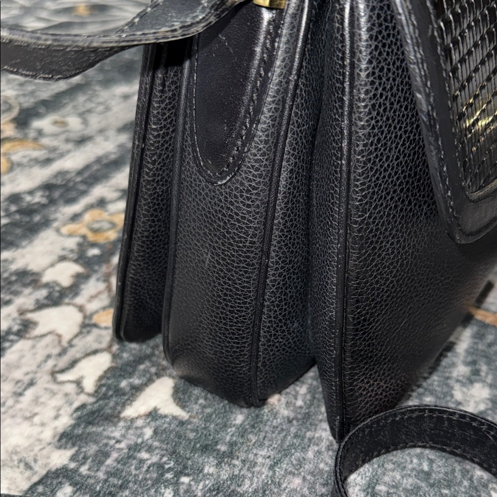Bally Black Woven Leather Crossbody Bag EUC - Picture 5 of 16